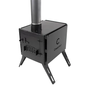 Печь дровяная Light малая, сталь 1 мм (с экранами и угловыми трубами), СЛЕДОПЫТ