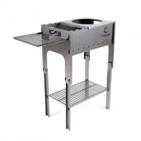 Мангал складной, 718х310х752 мм, со столиком и подставкой под казан, толщина 2 мм, в сумке, СЛЕДОПЫТ