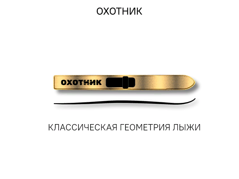 Лыжи ОХОТНИК, дерево-пластик, длина 155 см, ширина 15 см