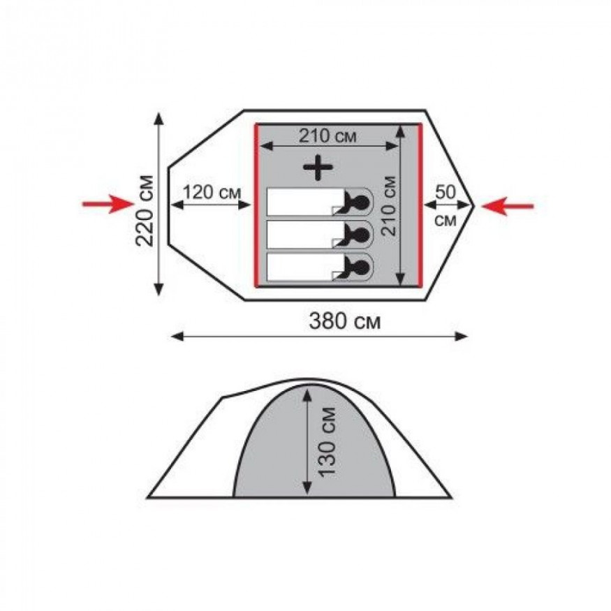 Палатка Tramp Lite Camp 3, песочная 