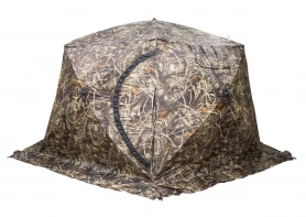 Палатка зимняя ЧУМ 2 (трехслойная, камыш с выводом под трубу и навесом)